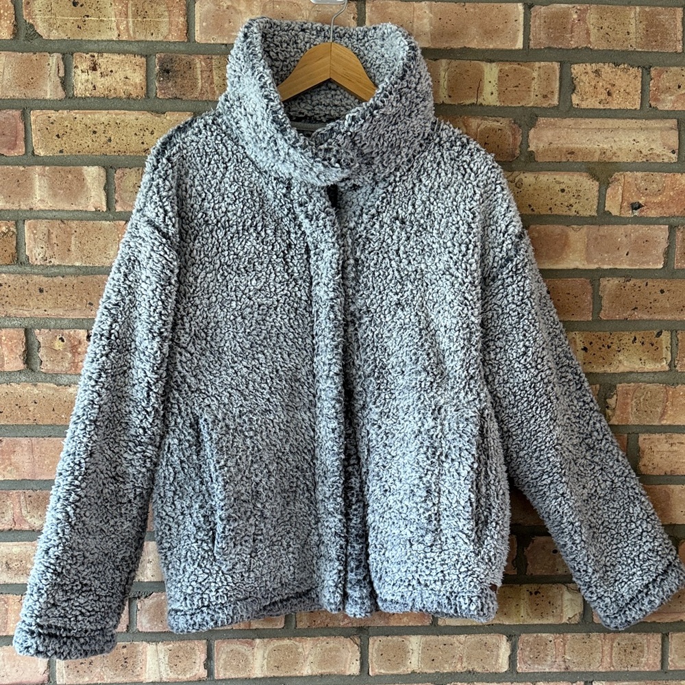 Cozy Gray Sherpa Jacket